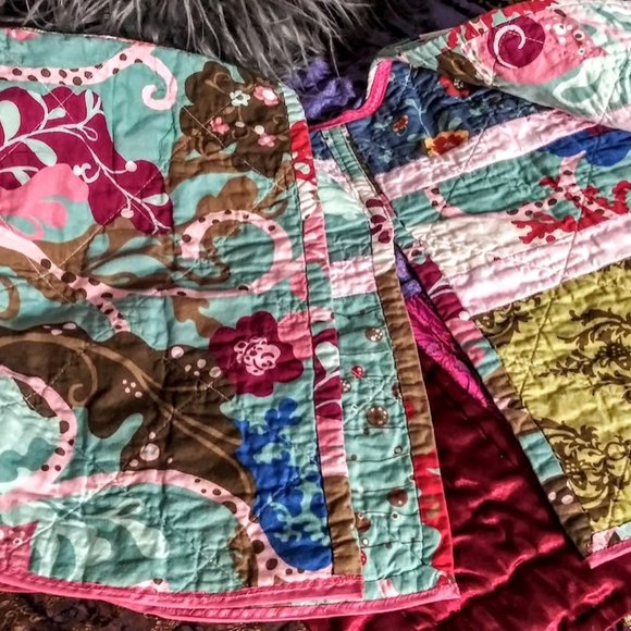 Vintage Handmade Toddler Quilted Jacket. Reversible Girls  Quilted Jacket - Picture 9 of 9